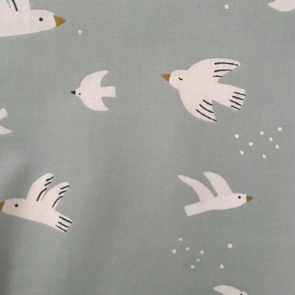 Coton enduit colombes - celadon