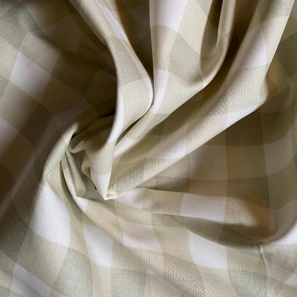 Tissu à carreaux tourterelle - Lecien
