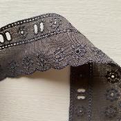 Broderie anglaise ajoure anthracite