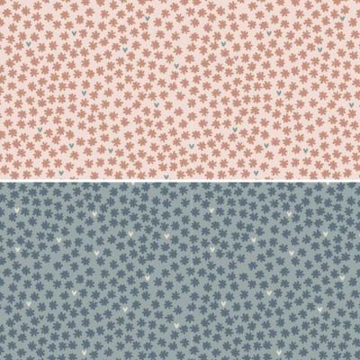 Tissu heartstrings buttons in pink and teal