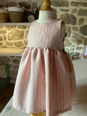 Thin stripes pink wool