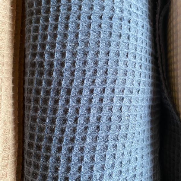 Tissu éponge en nid d'abeille jeans foncé