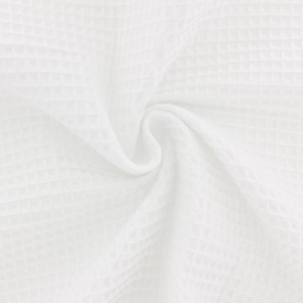 Tissu éponge en nid d'abeille bio blanc