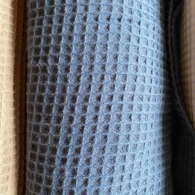 Tissu éponge en nid d'abeille jeans foncé