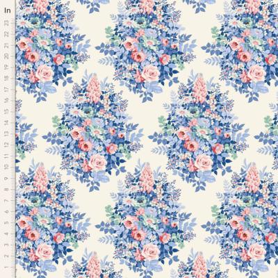  Tissu Tilda Something Blue whimsyflower cream 