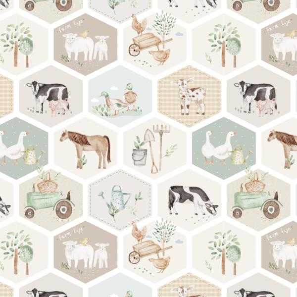 Tissu Animaux de la ferme