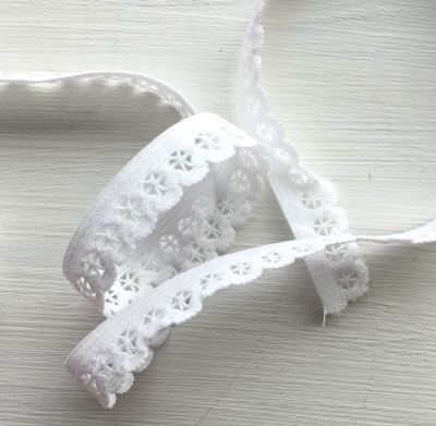 Elastique dentelle pour lingerie 13 mm blanc