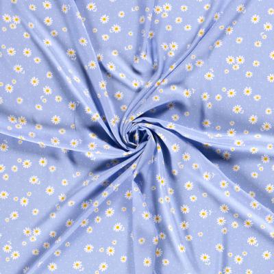 Viscose paquerettes - bleu