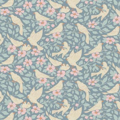 Tissu Tilda songbird Ava blue