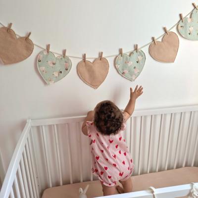 Guirlande coeurs en tissu