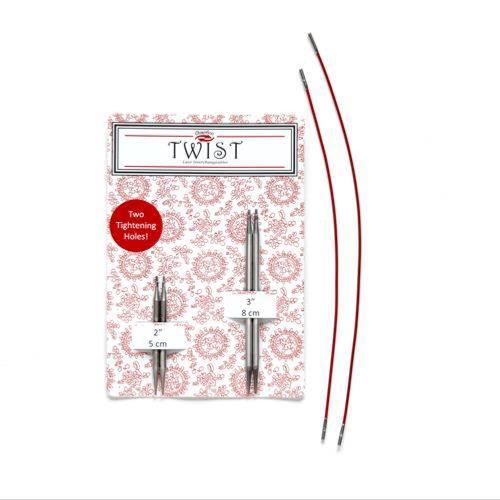 Lot d’Aiguilles interchangeables TWIST RED LACE SHORT COMBO N°3 - 5 et 8cm  