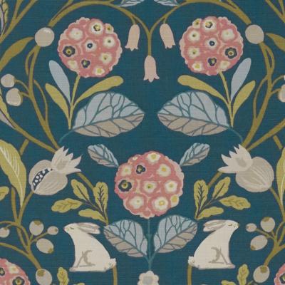 Forester teal/blush fabric