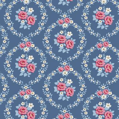 Tissu Tilda Village Life mable blue