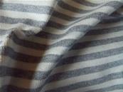 White and grey striped jersey fabric