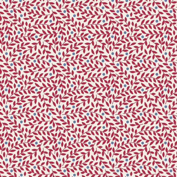 Tissu Tilda Village Life Lilian burgundy