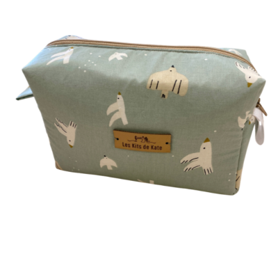 Coton enduit colombes - celadon