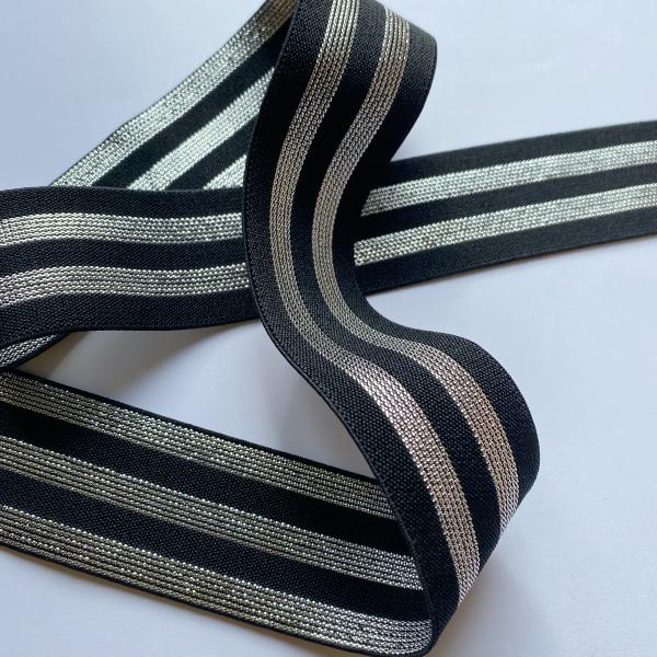 Elastique lurex noir/argent