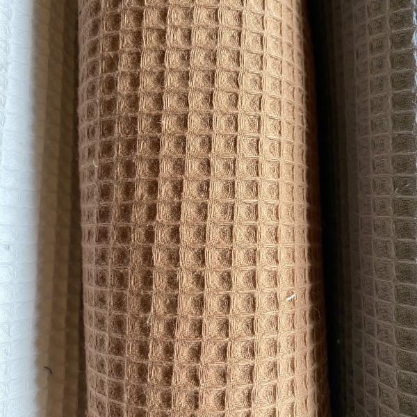 Tissu éponge en nid d'abeille beige foncé