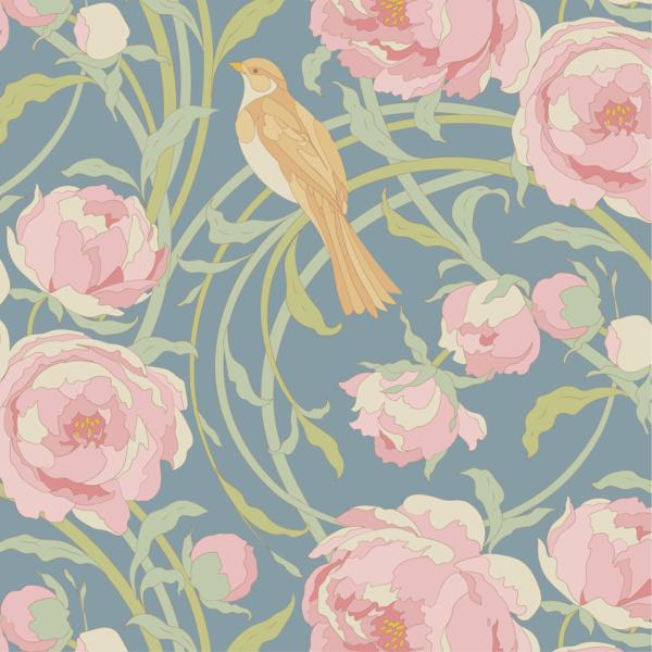 Tissu Tilda songbird Cora blue