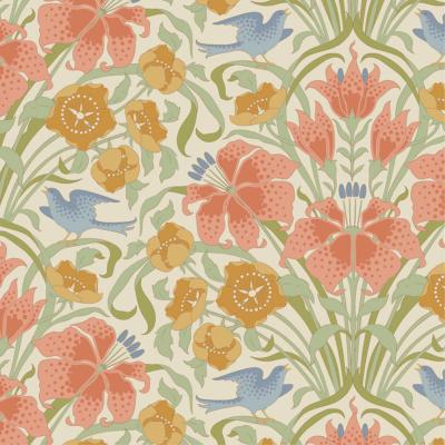 Tissu Tilda songbird coral