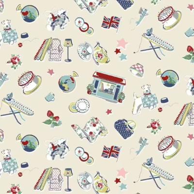 Tissu Cath Kidston Icons - cream