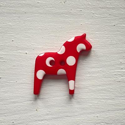 Bouton cheval  pois rouge