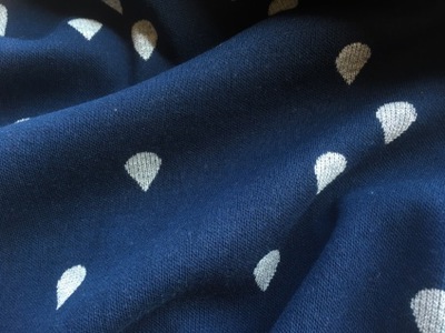 Jacquard jersey fabric Glam Drops navy blue