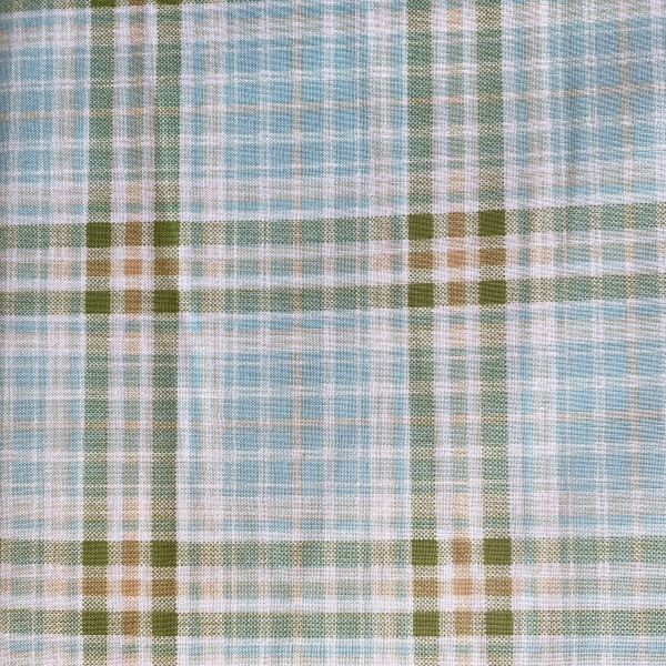 Tissu à carreaux vert clair et jaune pale