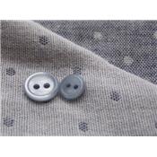 Grey dots reversible double chambray gauze fabric