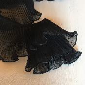 Ruban pliss voile noir 80 mm par 50 cm