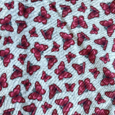 Tissu papillons rouges sur fond écru - Santoro of London