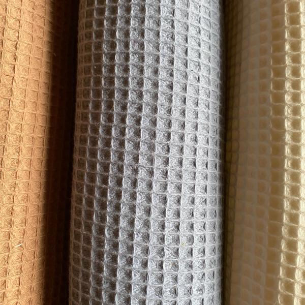 Tissu éponge en nid d'abeille gris