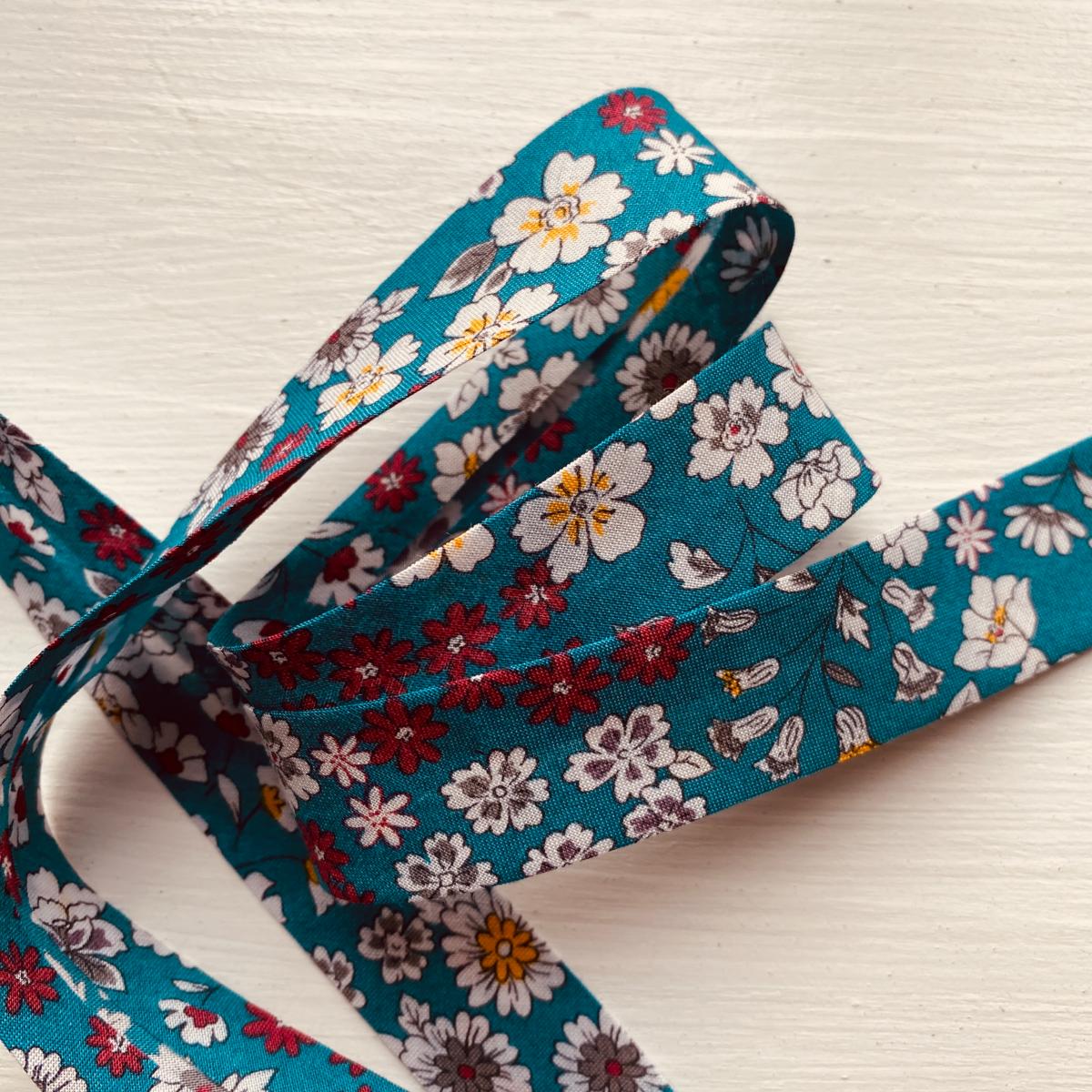 Ruban Biais En Coton Tea Time - Largeur 1 Cm, Longueur 2,74 Mètres, Pour Finitions Couture Et Bijoux