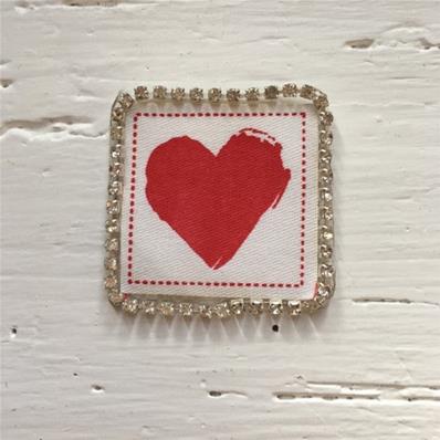 Motif thermocollant coeur rouge / Strass