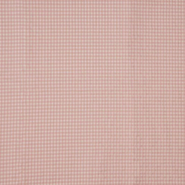 Tissu seersucker à carreaux rose