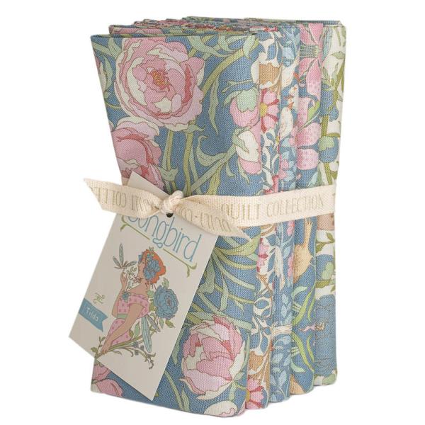 Tissu Tilda songbird bundle blue 54x48cm x 5pcs / précommande