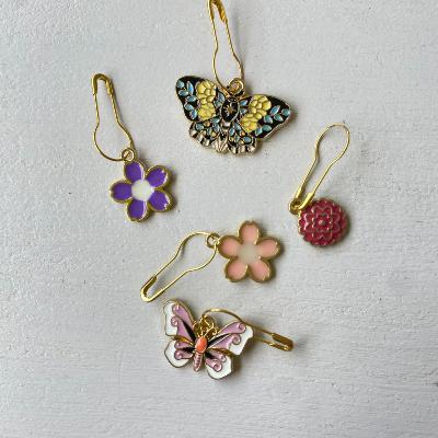 Marqueurs de mailles - Papillons et fleurs