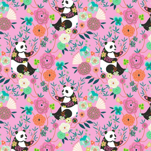Tissu coll. blossom days - pandas