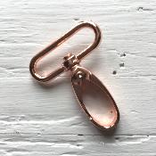 Gros mousqueton acier doré rose