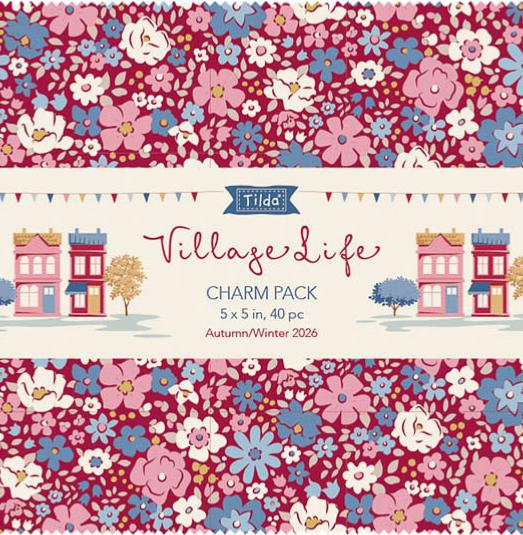 Charm pack de tissu Tilda Village Life 40 tissus x 12cm