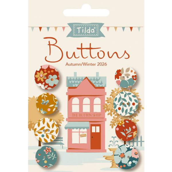Boutons Tilda Village Life autumn 14mm/16mm x 4pcs
