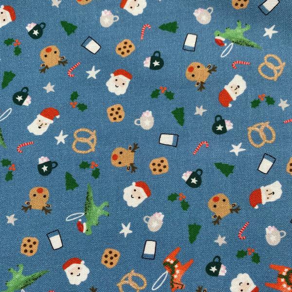Tissu petits personnages de Noël
