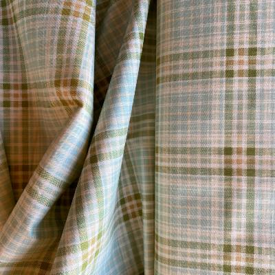 Tissu à carreaux vert clair et jaune pale
