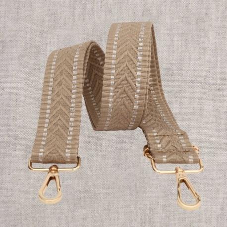 Bandoulière beige chevrons lurex