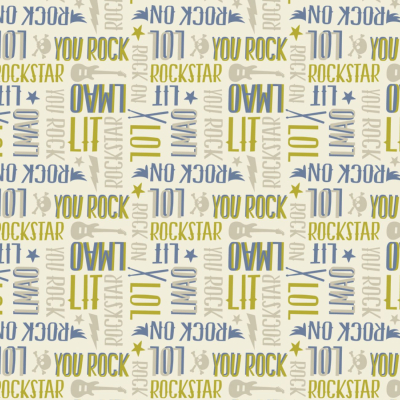 Tissu collection rock on - 2 Textes