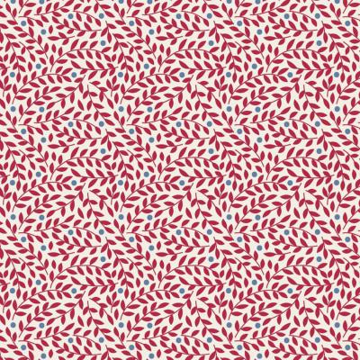 Tissu Tilda Village Life Lilian burgundy