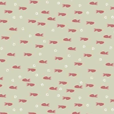 Tissu heartstrings oiseaux rouges