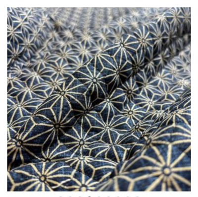 Tissu Matelassé Kurenai - Feuilles de chanvre