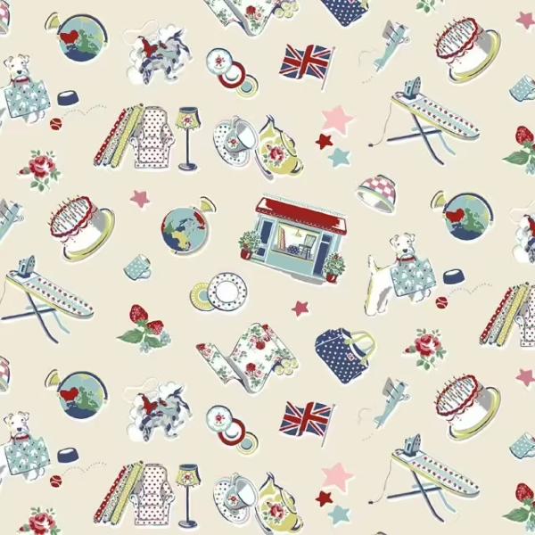 Tissu Cath Kidston Icons - cream