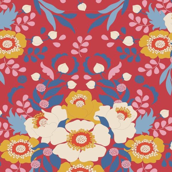 Tissu anemone red - Collection Jubilee